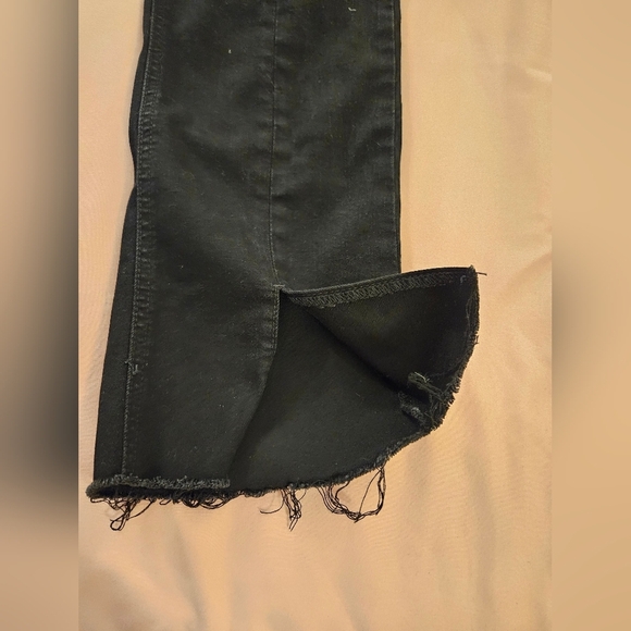 Free People Women's Black Distressed Split Hem Jeans - Picture 2 of 6